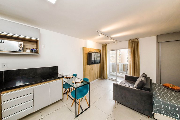 Stúdio Royal Central piscina/academia/coworking